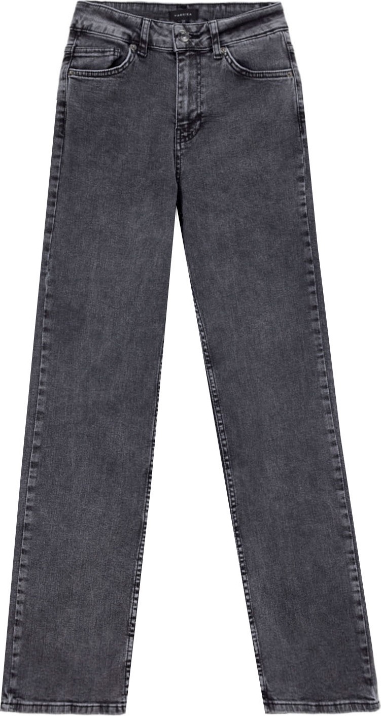 Fabrika Yüksek Bel Normal Paça Regular Straight Antrasit Kadın Denim Pantolon F5WL-PNT0192 görsel 2