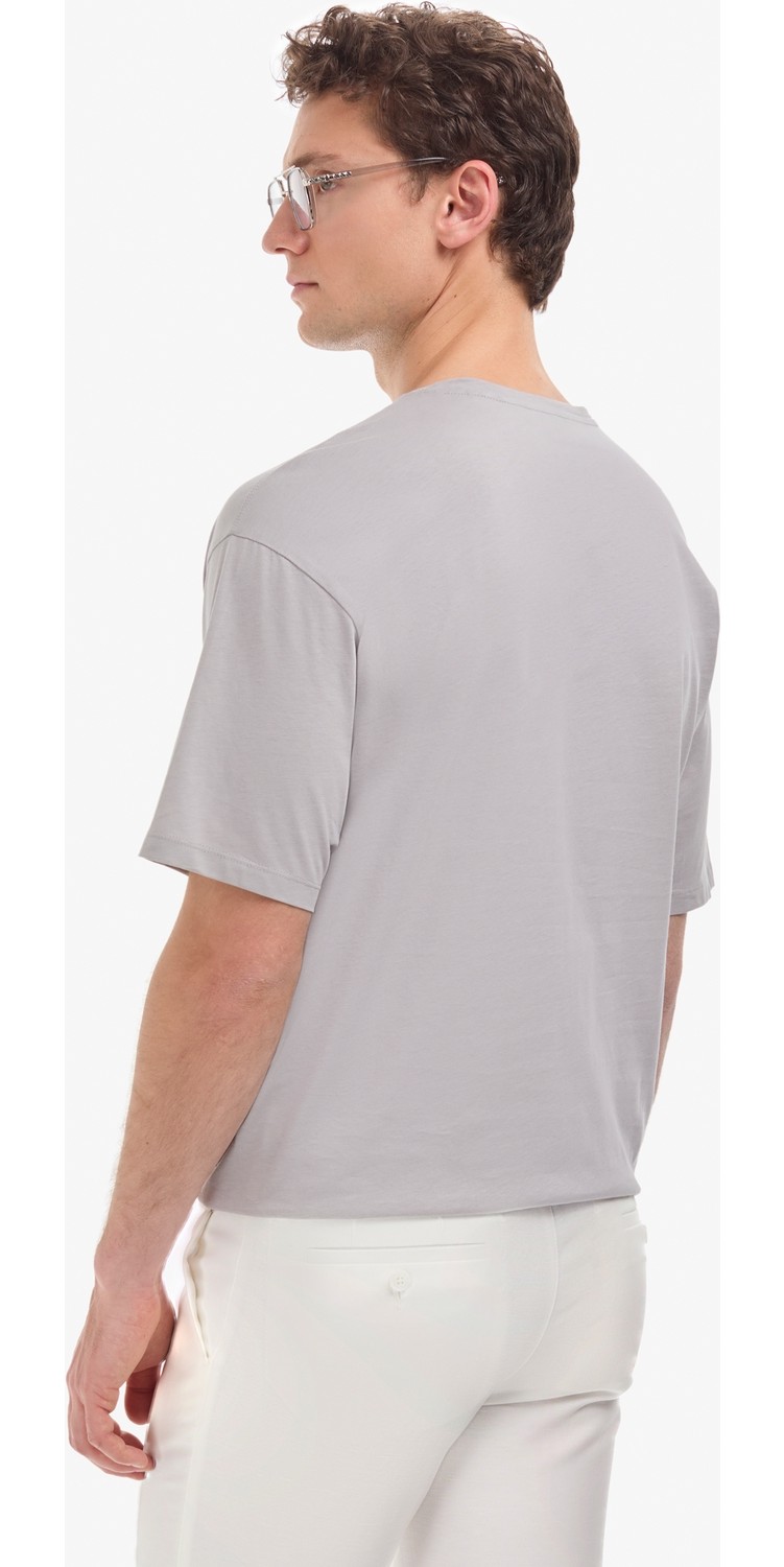Pierre Cardin Erkek Lacivert Comfort Fit %100 Pamuk Bisiklet Yaka Basic Tişört 50325300-VR033 görsel 5