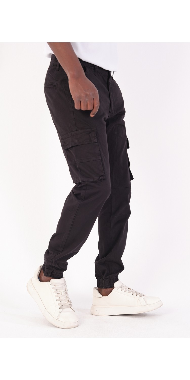 twentyfive25 Erkek Kargo Cepli Lastik Paça Gabardin Jogger Pantolon görsel 5