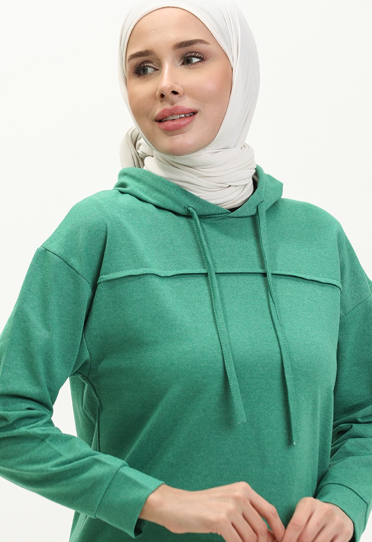 Sefa Merve Iki Iplik Eşofman Takım 3034-10 Yeşil görsel 3