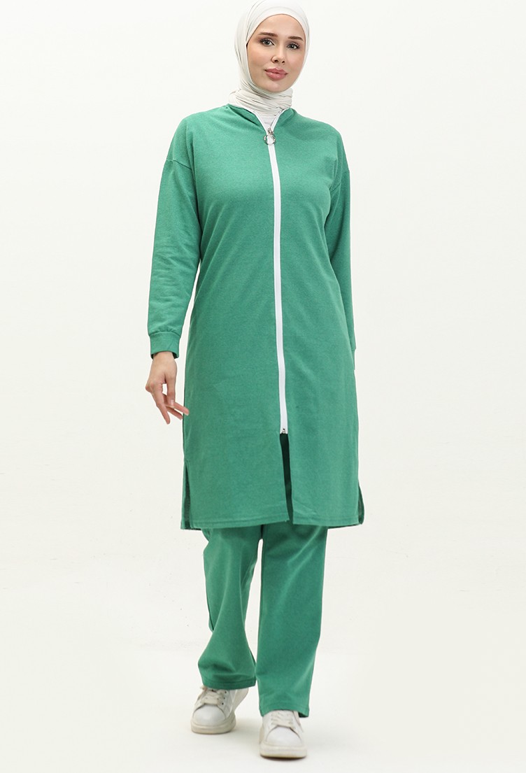 Sefa Merve Fermuarlı Eşofman Takım 3044-13 Yeşil