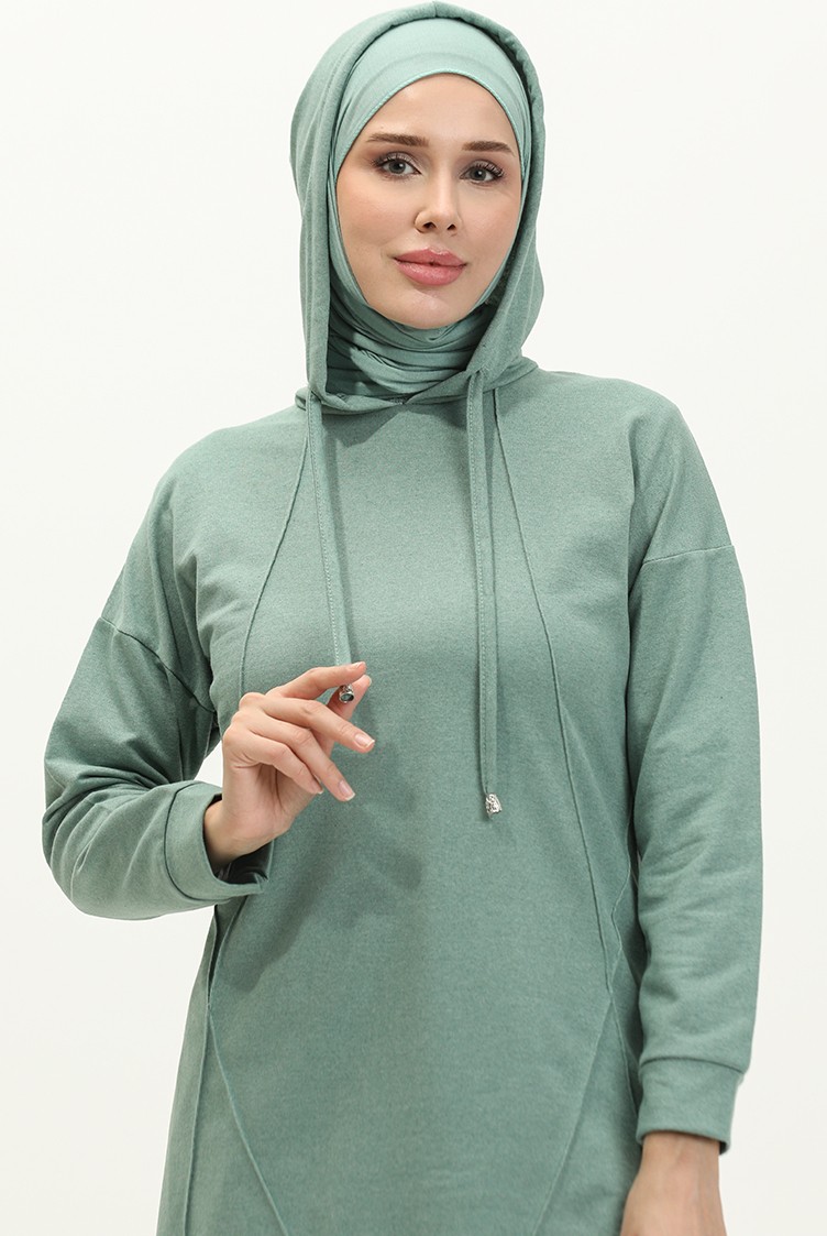Sefa Merve Çıma Detaylı Eşofman Takım 3039-03 Çağla Yeşili görsel 3