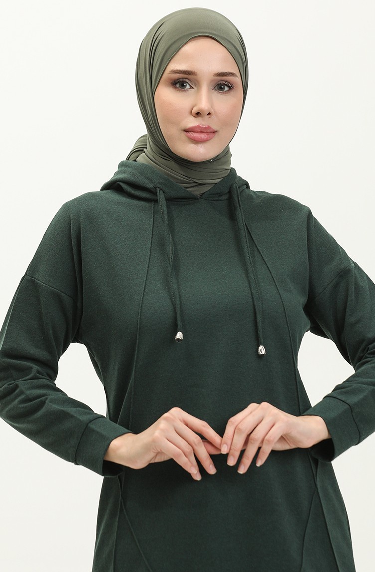 Sefa Merve Çıma Detaylı Eşofman Takım 3039-02 Nefti Yeşil görsel 3