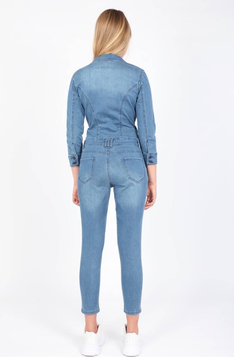 Banny Jeans Kadın Mavi Jean Tulum Pantolon görsel 8