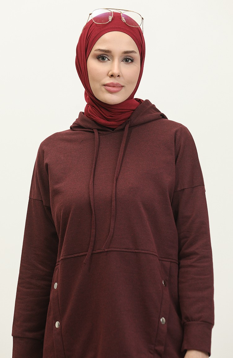 Sefa Merve Ikili Eşofman Takım 3079-11 Bordo görsel 3