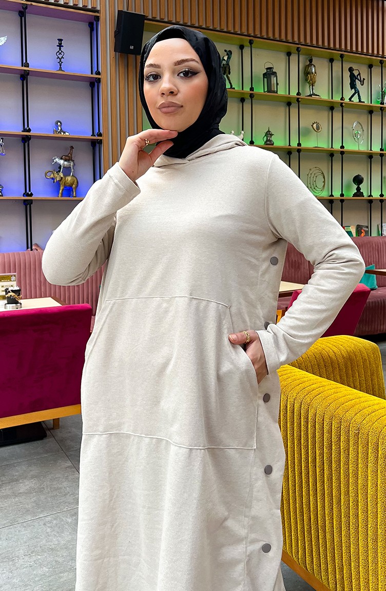 Sefa Merve Çıtçıt Detaylı Iki Iplik Eşofman Takım 3071-02 Bej görsel 4