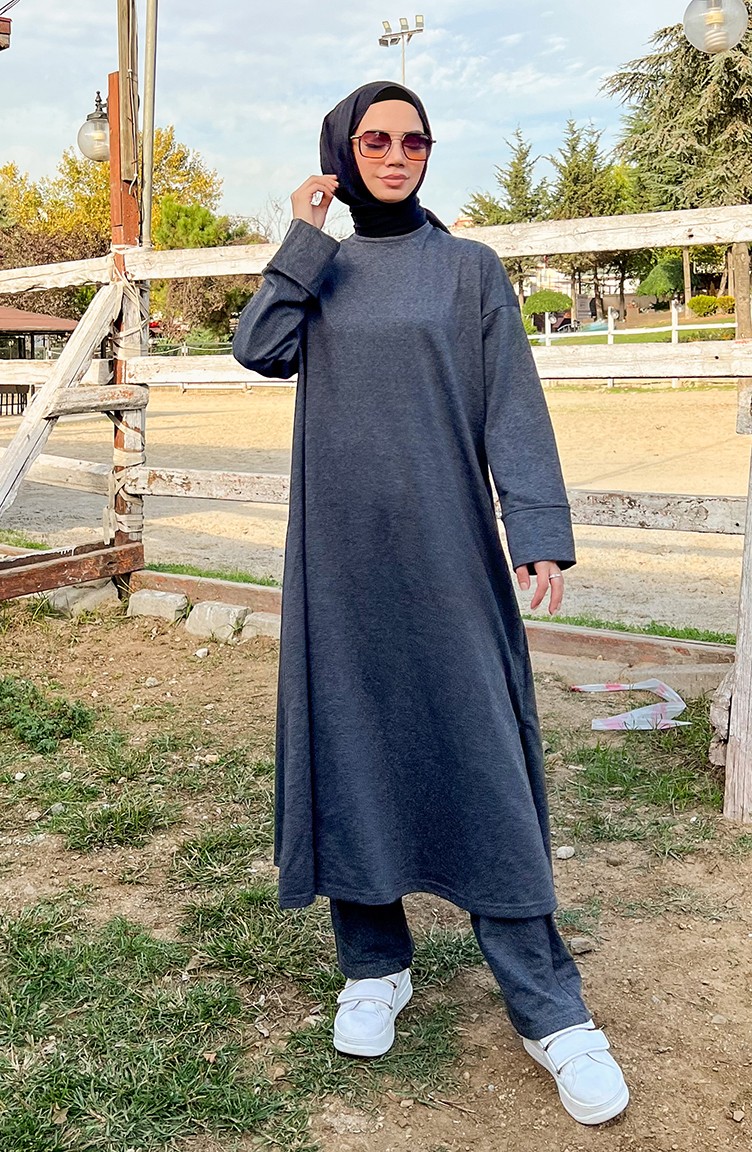 Sefa Merve Iki Iplik Eşofman Takım 3040-15 Antrasit