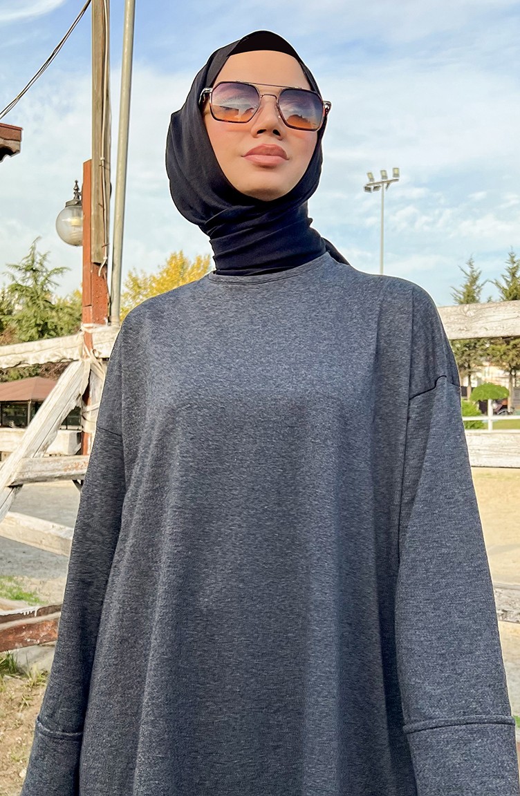 Sefa Merve Iki Iplik Eşofman Takım 3040-15 Antrasit görsel 4