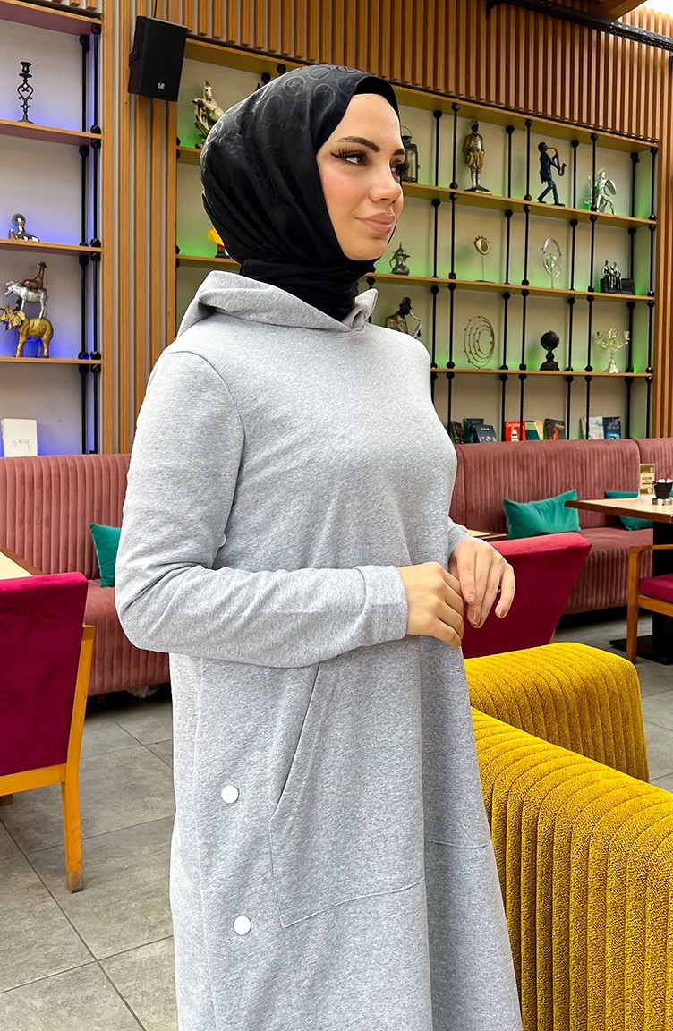 Sefa Merve Çıtçıt Detaylı Iki Iplik Eşofman Takım 3071-12 Gri görsel 5