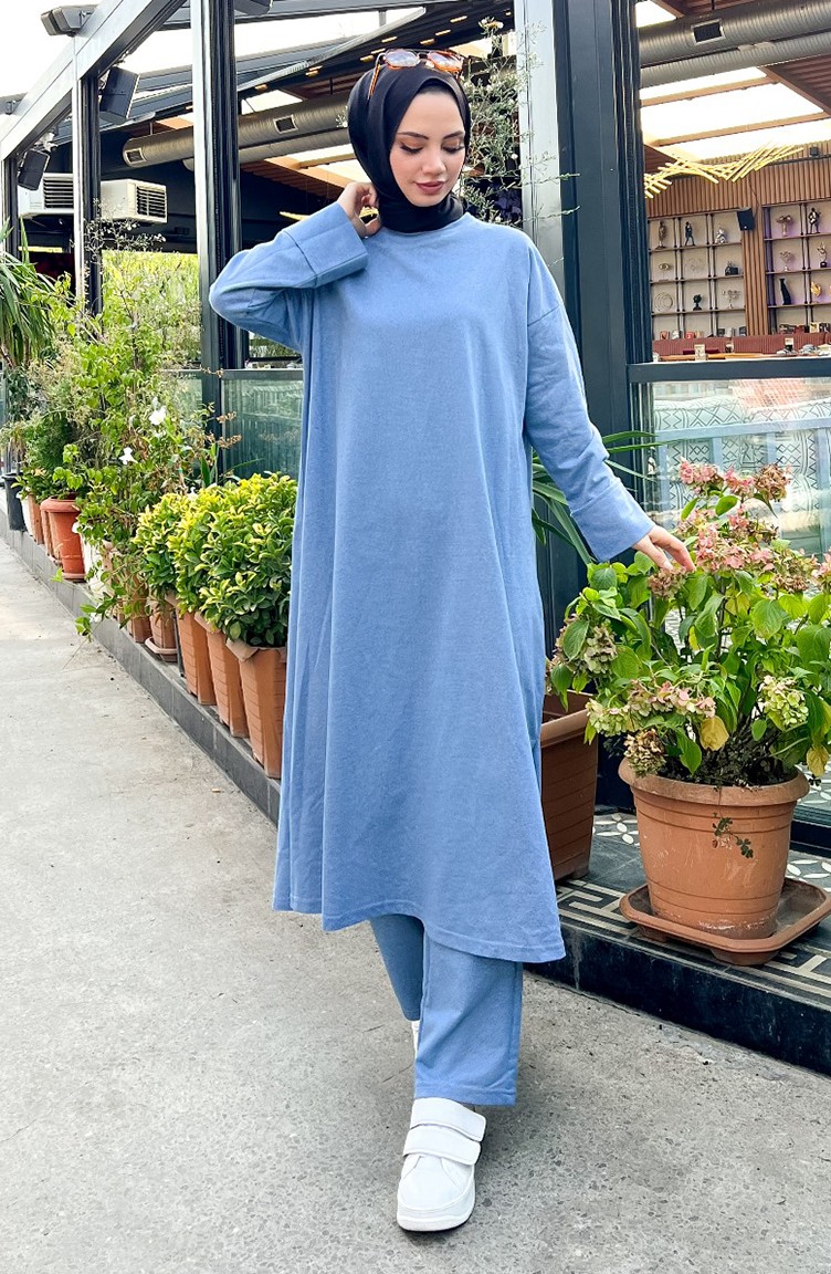 Sefa Merve Iki Iplik Eşofman Takım 3040-17 Indigo