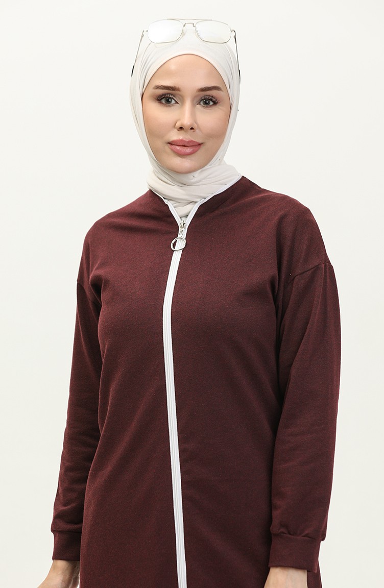 Sefa Merve Fermuarlı Eşofman Takım 3044-02 Mürdüm görsel 3