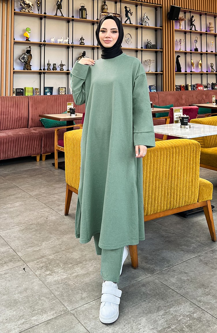 Sefa Merve Iki Iplik Eşofman Takım 3040-12 Çağla Yeşil