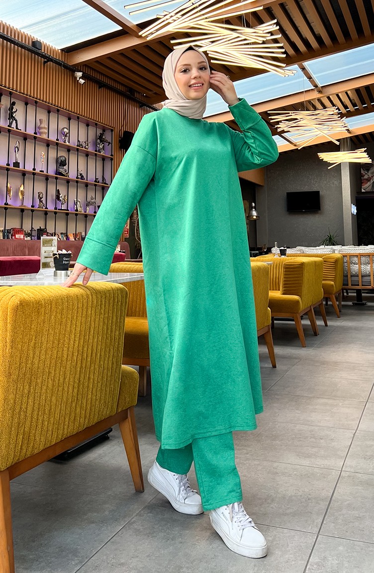 Sefa Merve Iki Iplik Eşofman Takım 3040-03 Yeşil görsel 2