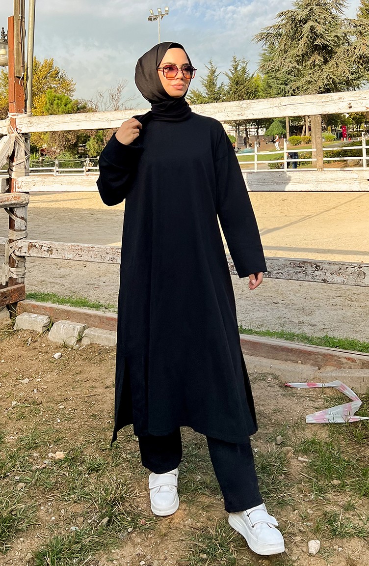 Sefa Merve Iki Iplik Eşofman Takım 3040-02 Siyah