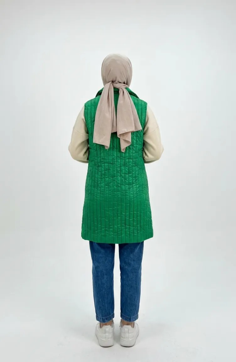 Sefa Merve Kapitone Yelek 71152-05 Yeşil görsel 4