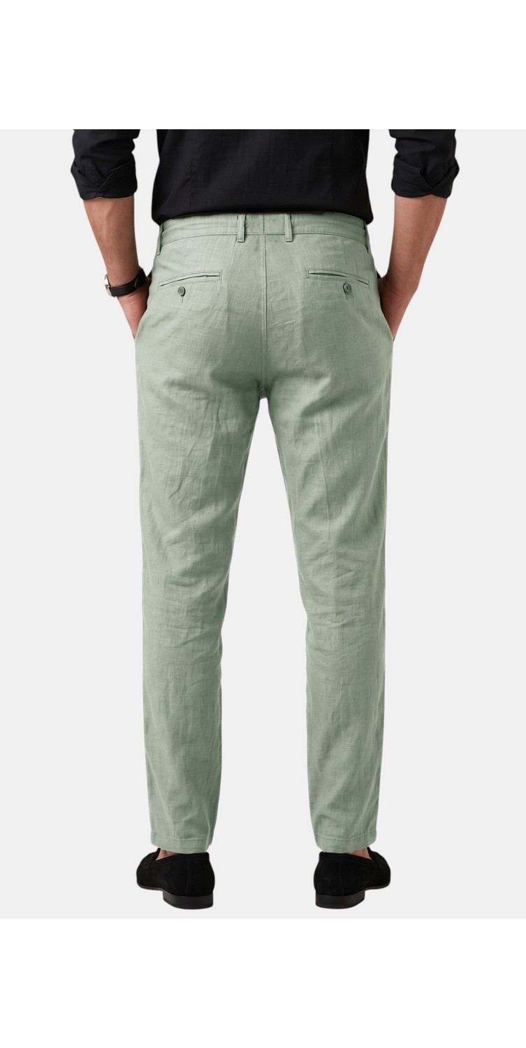 RizzUP Lacivert Slim Fit Likralı Keten Dokulu Lastikli Belli Ipli Yazlık Erkek Pantolon 2603001 görsel 4