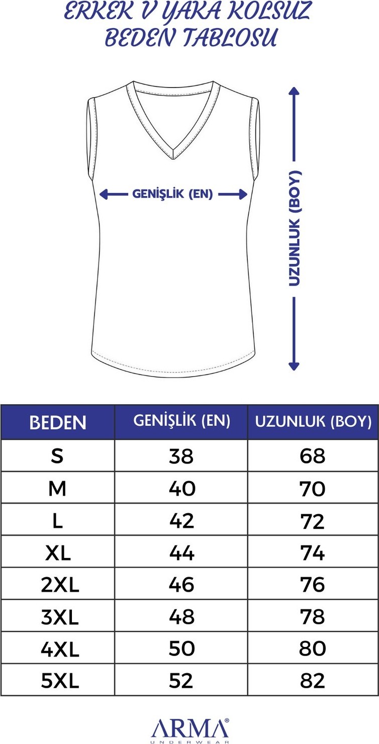 Arma Yıldız Erkek Pamuklu Tişört Sıfır Kol V Yaka Kolsuz Atlet 2'li Paket görsel 8