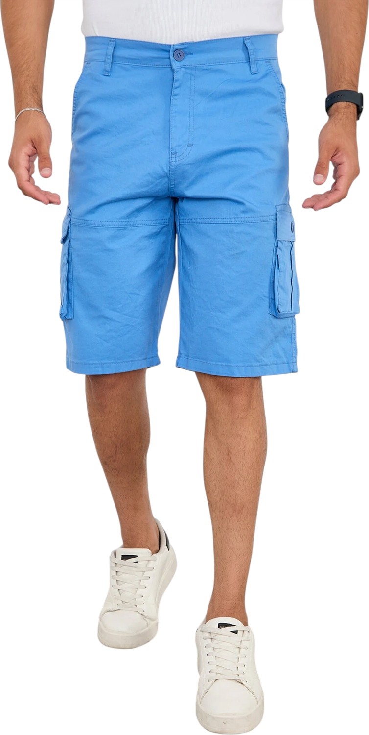 RizzUP Erkek Camel Likralı Gabardin Modern Fit Kargo Kapri Şort, Çok Cepli Yazlık Rahat Kesim Şort 2014