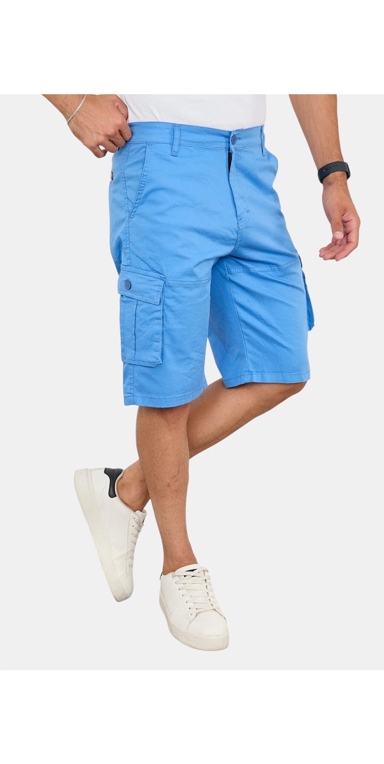 RizzUP Erkek Camel Likralı Gabardin Modern Fit Kargo Kapri Şort, Çok Cepli Yazlık Rahat Kesim Şort 2014 görsel 2