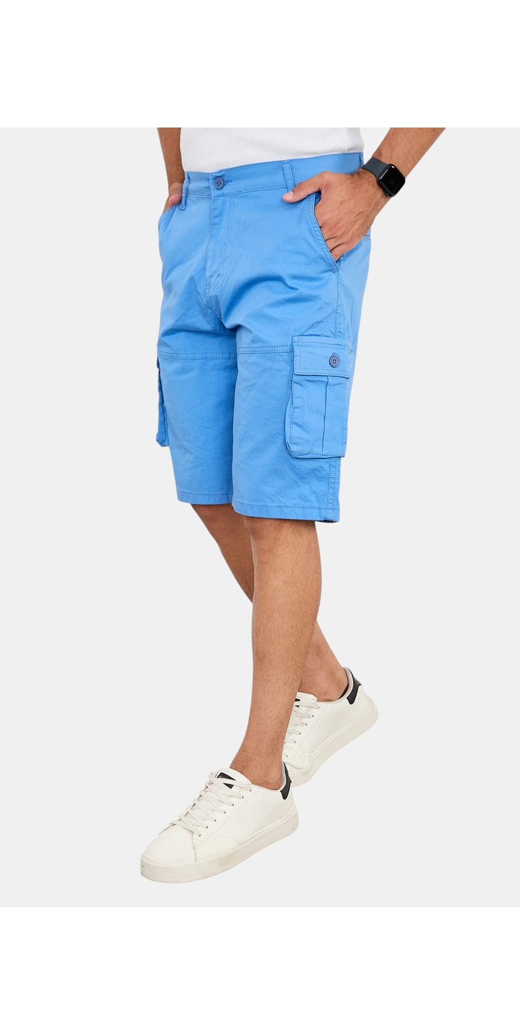 RizzUP Erkek Camel Likralı Gabardin Modern Fit Kargo Kapri Şort, Çok Cepli Yazlık Rahat Kesim Şort 2014 görsel 4