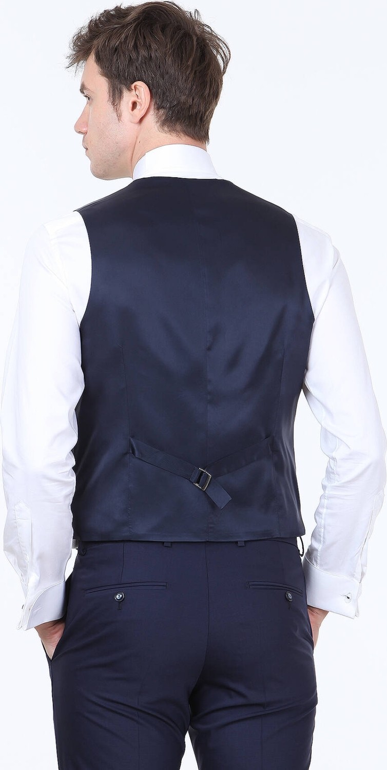 Ramsey Saks Slim Fit Kelebek Yaka Klasik Yelek görsel 4