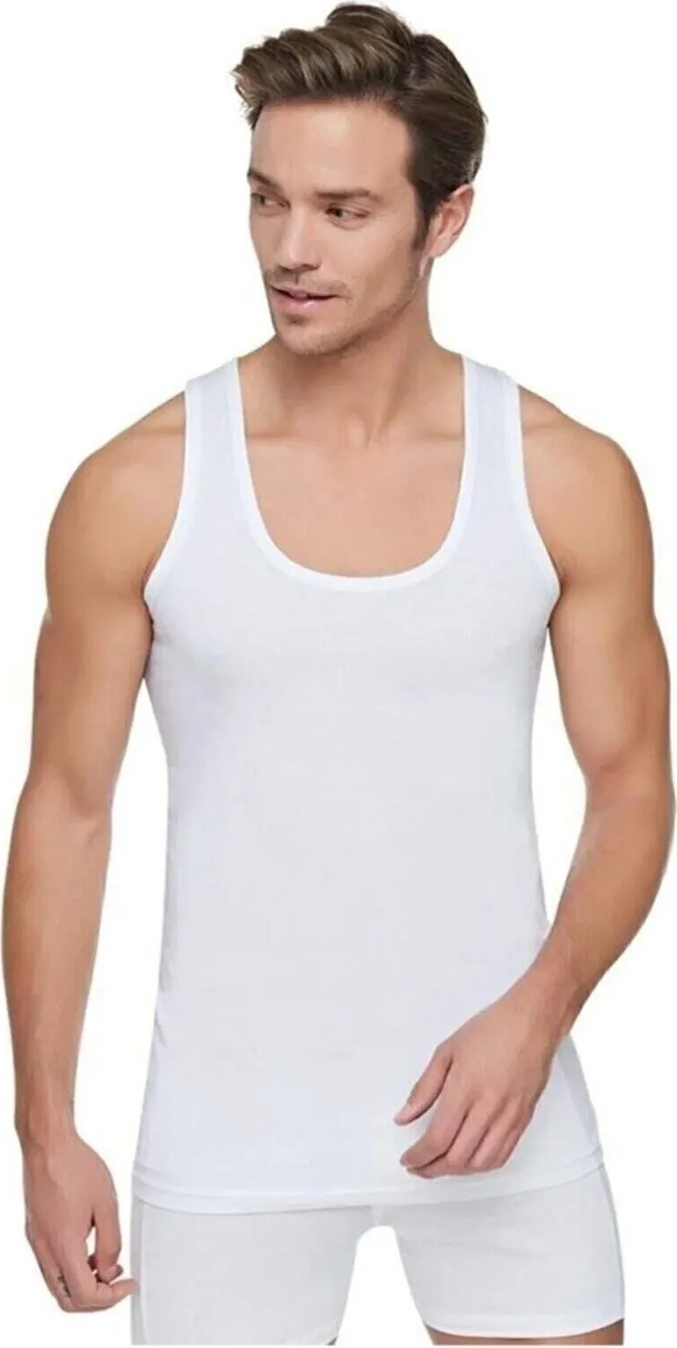 Tutku Erkek 3XL Beyaz Penye Atlet 6'lı Paket Desensiz Rahat Kullanım İçin görsel 2