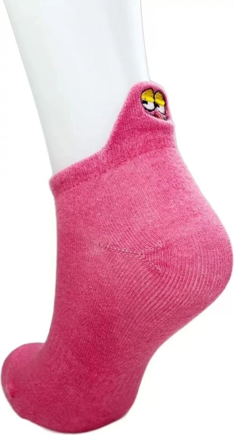 Hace Bazaar 6 Çift Emoji Desen Nakış Baskılı Kadın Pamuklu Bilek Çorap görsel 4