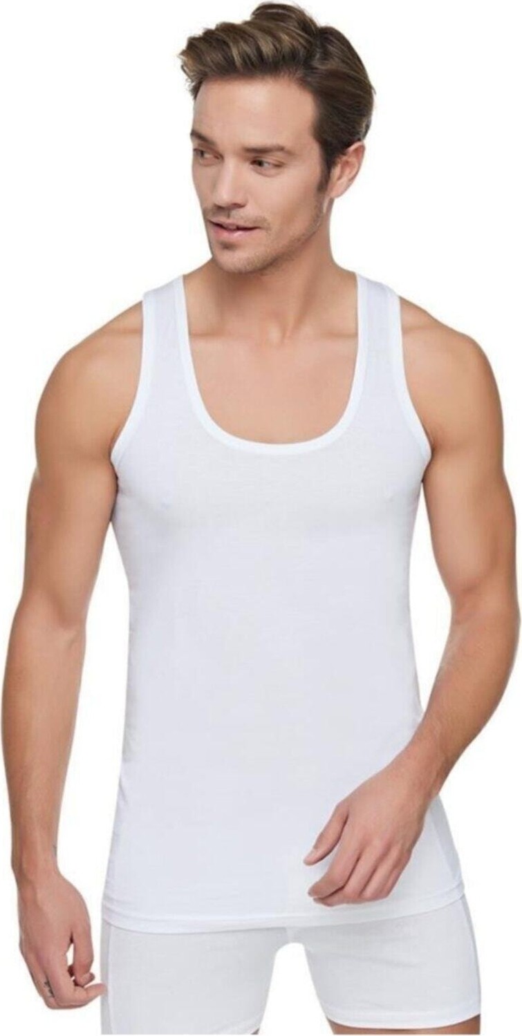 Tutku Erkek Beyaz 6'lı Paket Pamuklu Penye Atlet Beyaz