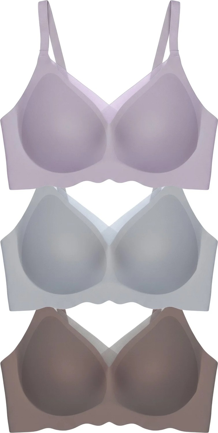 Cottonhill Seamless Bra - Touch | Kahverengi Lazer Kesim Dikişsiz Tül ve Dalga Detaylı Balensiz Kadın Sütyen