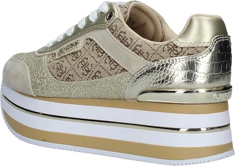 Guess Kadın Kalın Tabanlı Gold Logolu Sneaker Düz Taban ile Şık ve Rahat Ayakkabı görsel 4
