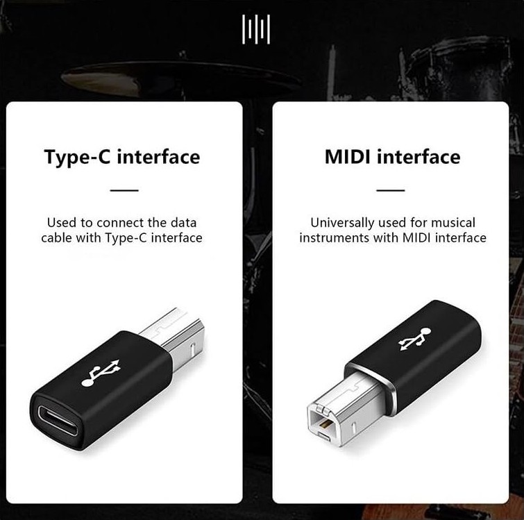 Aesco Type C To USB B Midi Klavye Yazıcı Printer Çevirici Dönüştürücü Adaptör görsel 3
