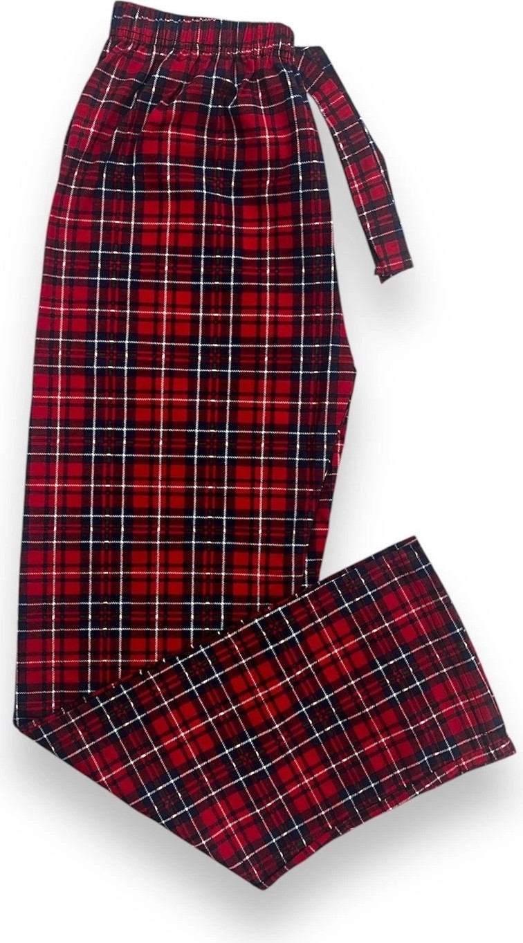Erdenay Tekstil Ekose Desenli Beli Lastikli Unisex Pijama Altı görsel 4