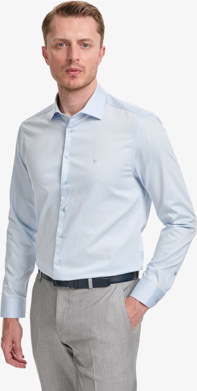 Pierre Cardin Erkek Açık Mavi Italyan Yaka Slim Fit Basic Gömlek 50325328-VR003 görsel 3