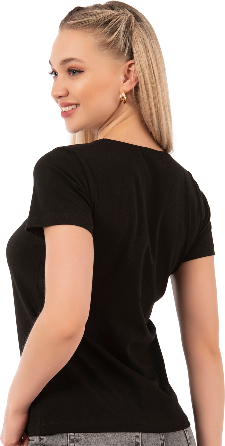 Özkan Underwear Özkan 25284 Kadın Pamuklu Kısa Kollu Bisiklet Yaka Esnek Rahat Fanila T-Shirt görsel 6