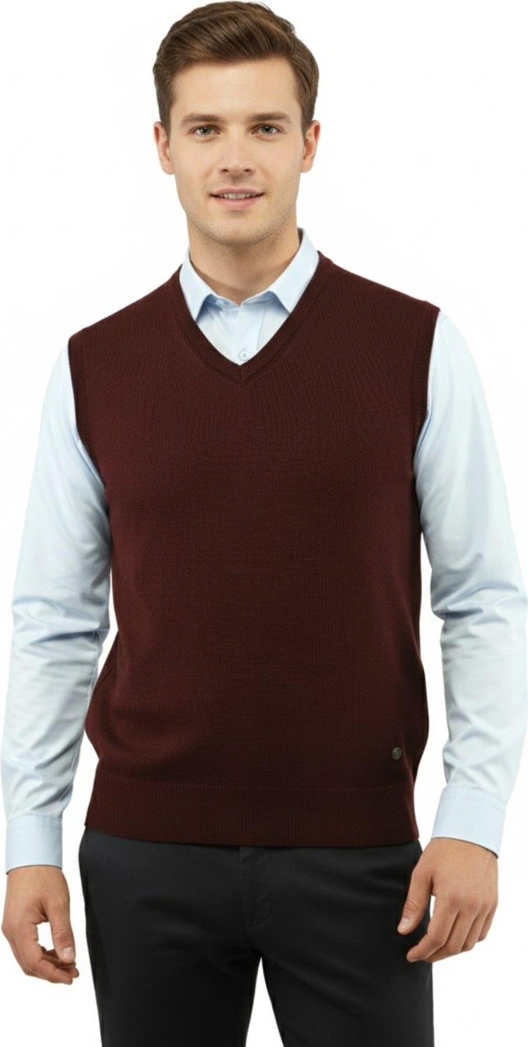 Çizgi Triko Erkek V Yaka Süveter Çelik Örgü Regular Kalıp 5200H BGL-ST04962 görsel 6