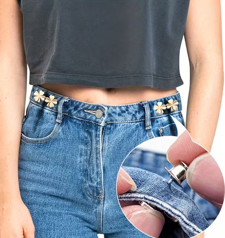 Gucso Yonca Model Gold, Gümüş Renk Pantolon Beli Daraltma Aparatı, Pantolon Beli Daraltma Aparatı, Broş, Yonca Kemer, Kemer görsel 6