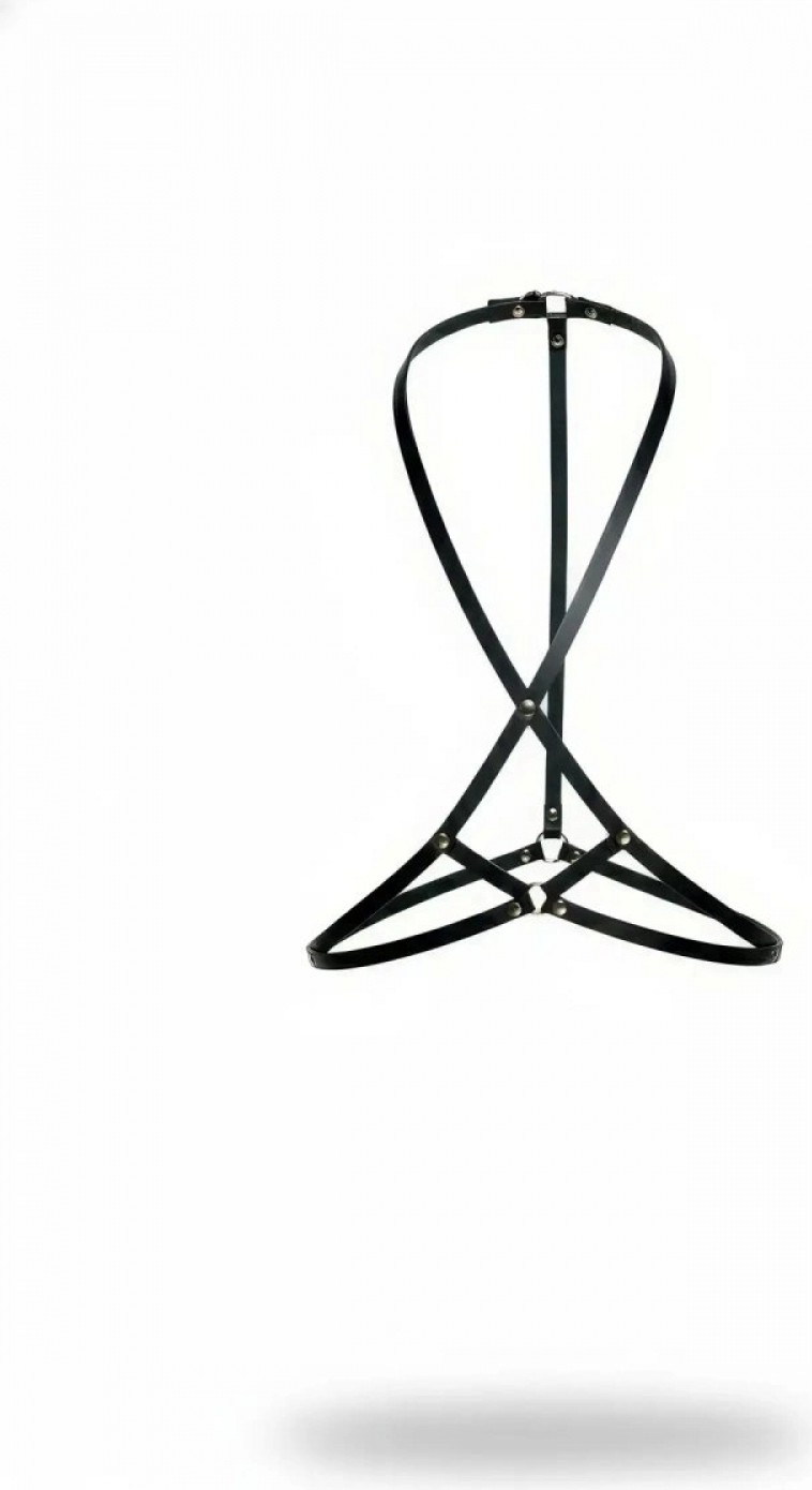 Pileli Store Siyah Göğüs Harness Deri Ayarlanabilir Metal Detaylı Vücut Aksesuarı - 183 görsel 3