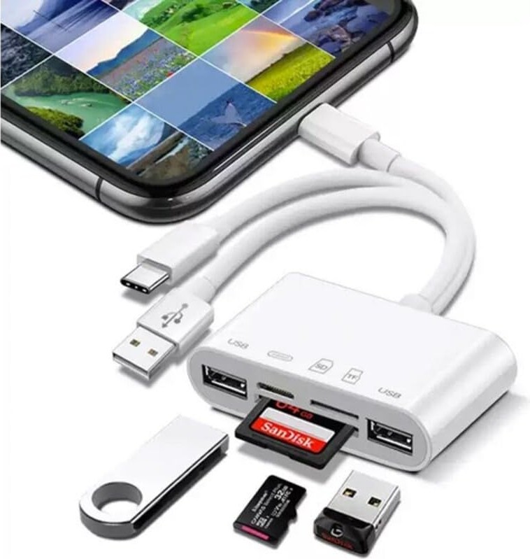 Die Grup Daytona NK1032 Pro Type-C Lightning Usb-A To 2x Usb3.0 Sd Tf Pd Kart Okuyucu Çevirici Hub Adaptör