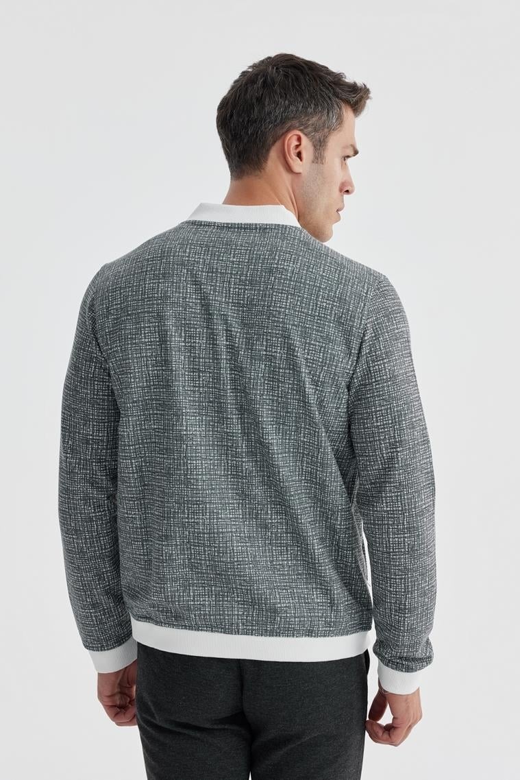 Jakamen Siyah Slim Fit Pamuklu Kolej Mevsimlik Mont