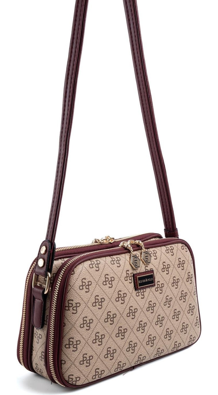 Silver & Polo Silver Polo Bej - Kum Monogram Kadın Çapraz Çanta SP899 görsel 2