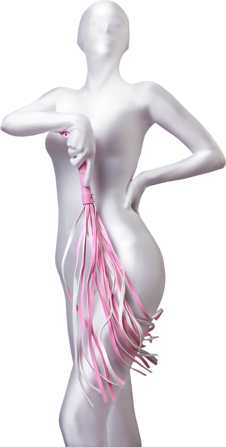 Erotist Anonymo Pembe Renkli Deri Kırbaç - 64 cm Uzunluğunda Fantezi Aksesuar Anonymo Deri Kırbaç #0006, Pu Deri, Pembe, 64 cm