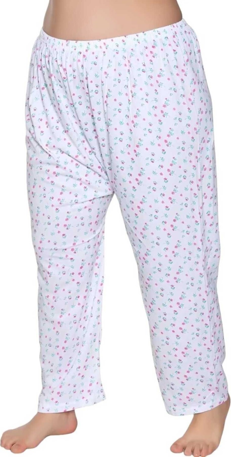 Uniquetrenders Kadın %100 Pamuklu Desenli Emprime Lastikli Uzun Pijama Düz Paçalı Don 6'lı Set görsel 4