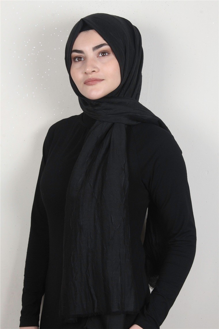 Eşarppark Bambu Kraşlı Şal 2724-5 Siyah
