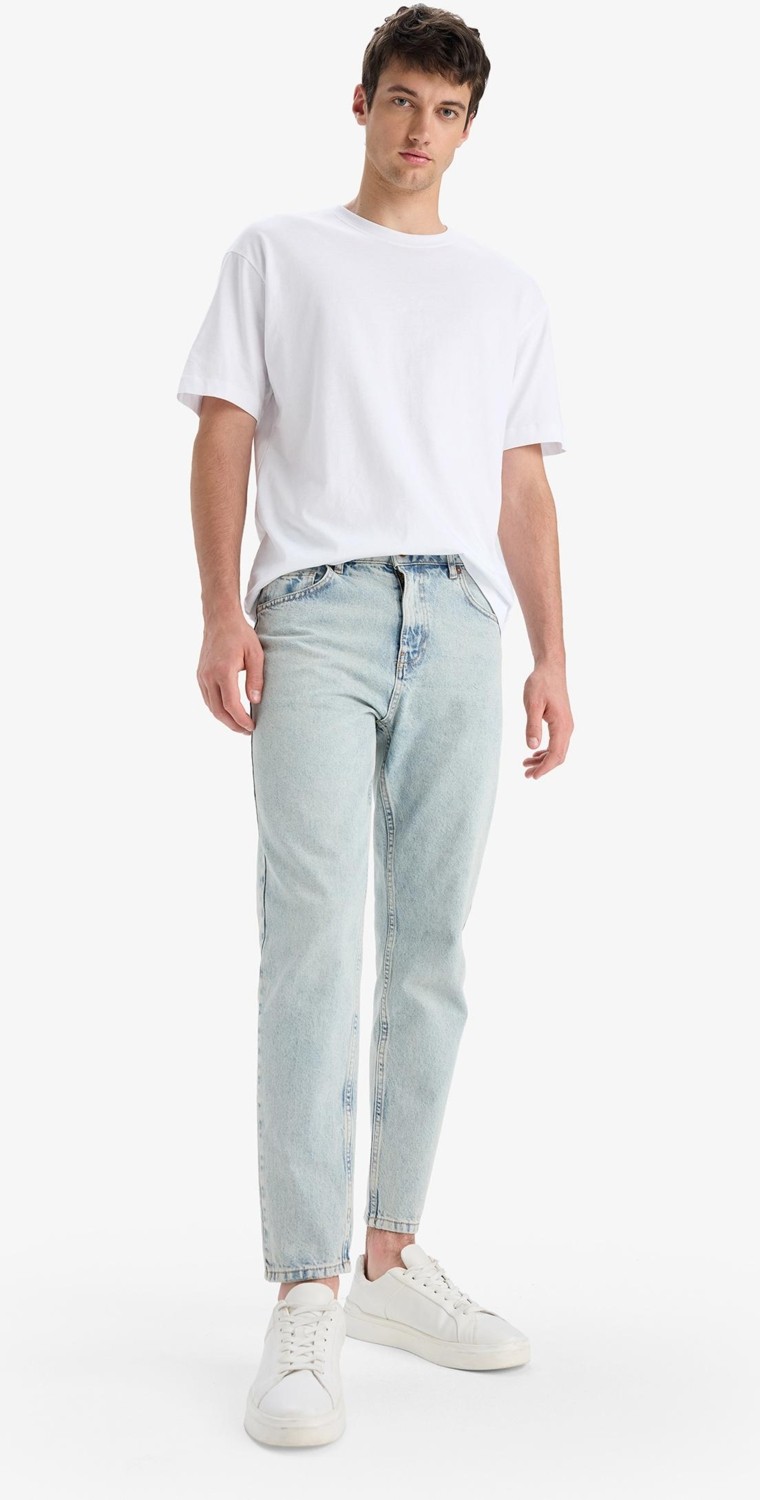 DeFacto Slim Fit Normal Bel Dar Paça Jean Pantolon F3903AX25SM görsel 2