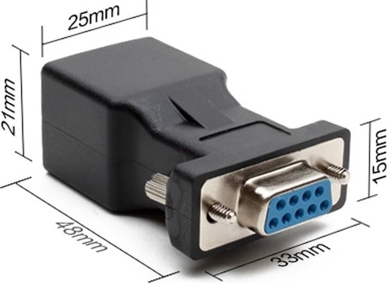 Aesco Lunatic 4943 RS232 To RJ45 9 Pin Ethernet Adaptör Ekleme Ek Uzatıcı Extender Çevirici Dönüştürücü 30 Metreye Kadar Sinyalleri Iletir. RS232 Portu Cat5 CAT5E Cat6 Cat7 Ağ Kabloları Üzerinden Iletin. görsel 4