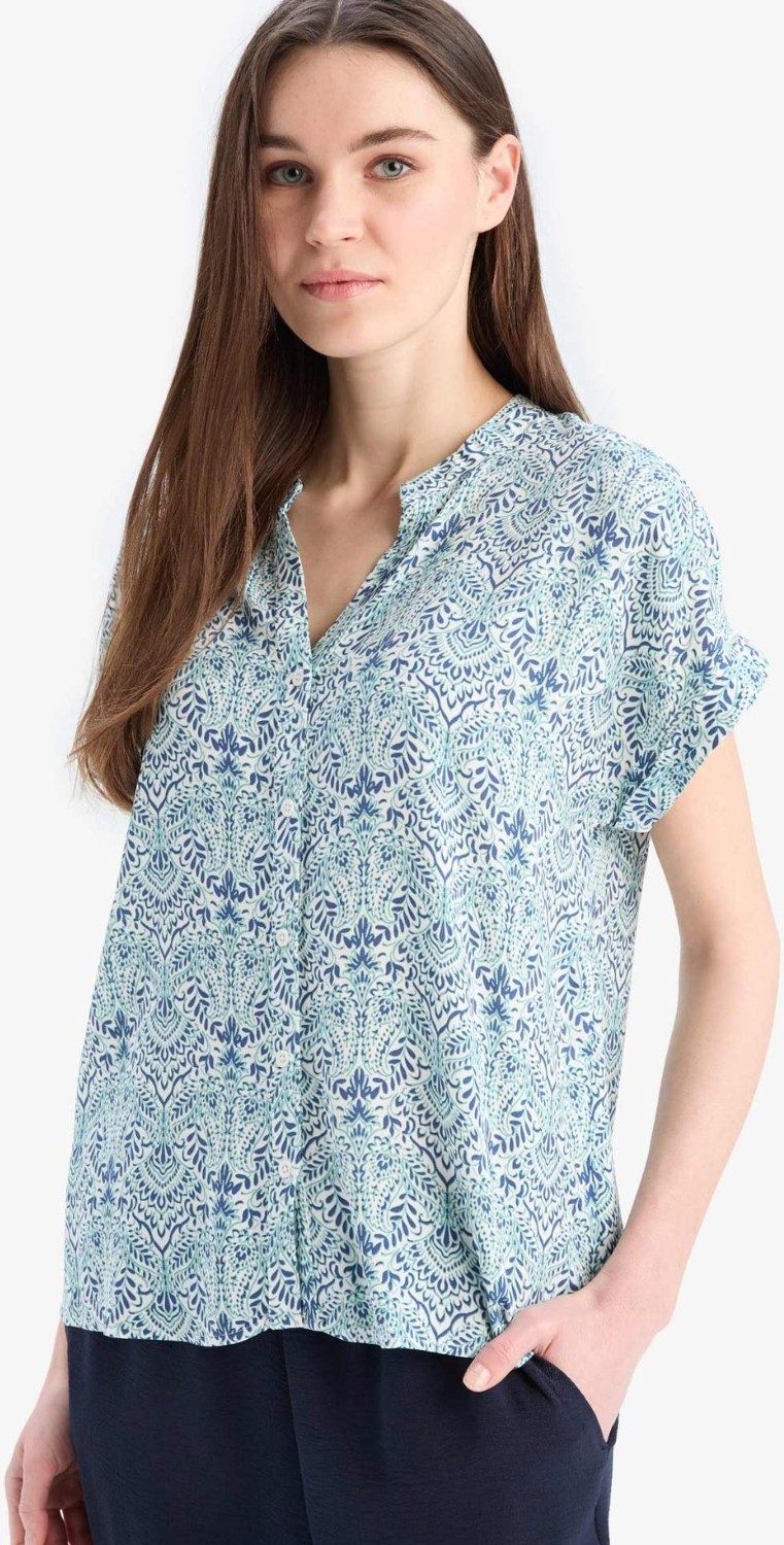 DeFacto Regular Fit Apaş Yaka Desenli Kısa Kollu Gömlek I6173AZ25SM