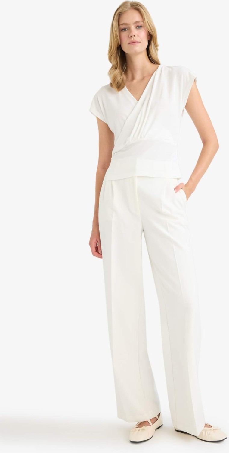 DeFacto Regular Fit Wrap Yaka Bluz F7299AX25AU görsel 2