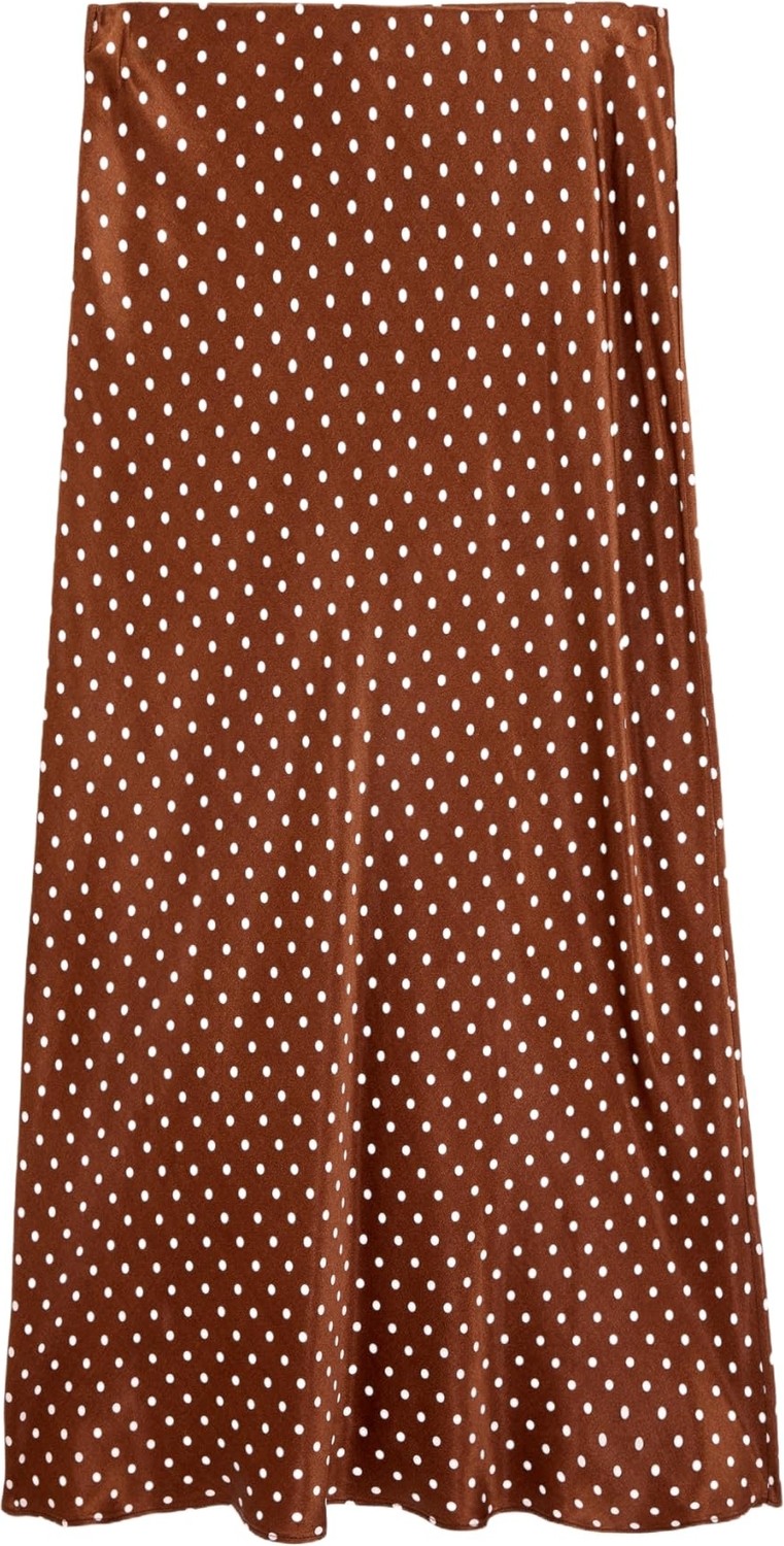Die Grup Slim Fit Puantiye Desenli Midi Saten Etek görsel 4