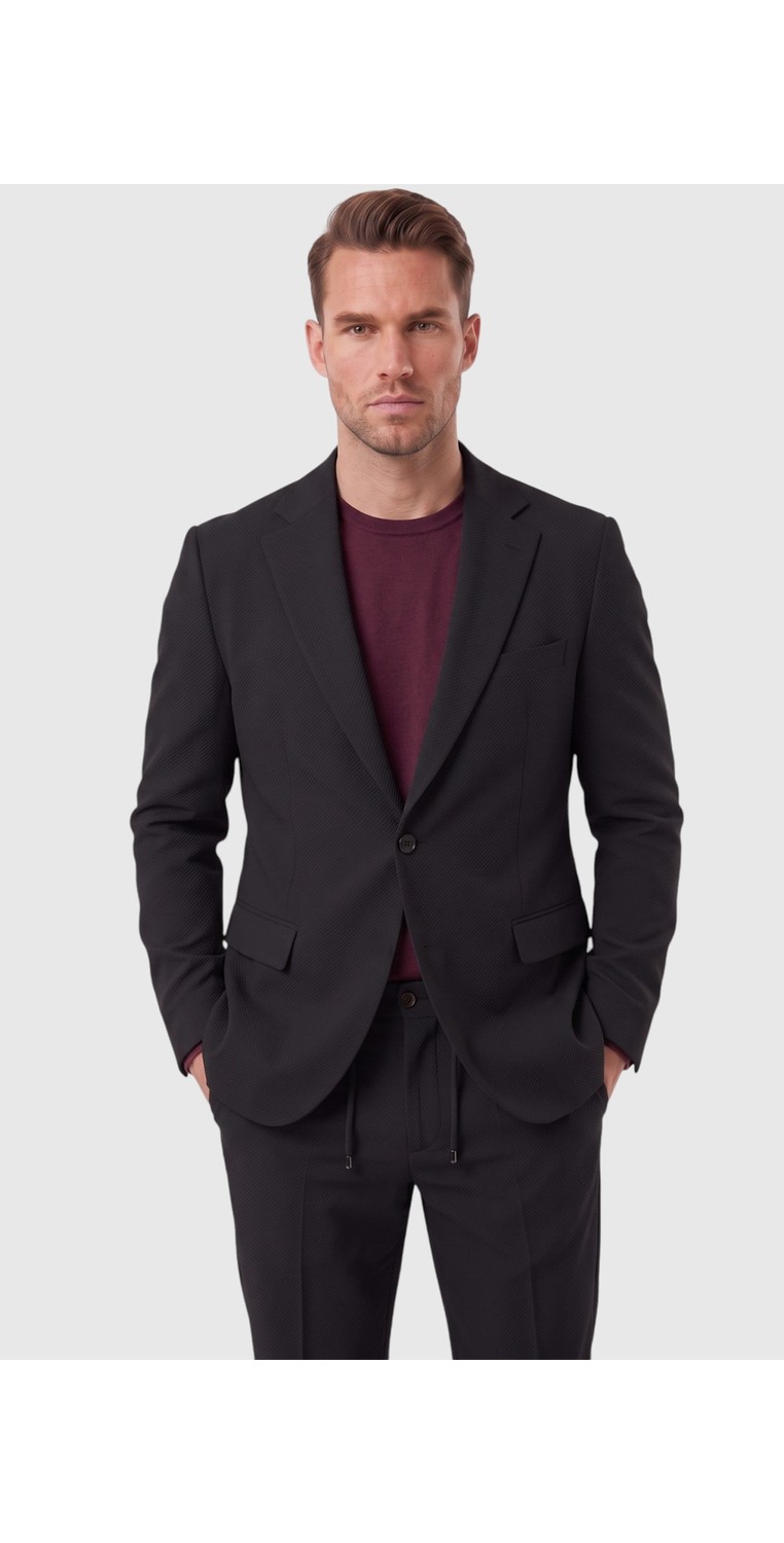 Deepsea Erkek Bej Slim Fit Likralı Gofre Kumaş Takım Elbise Ipli Lastikli Pantolon 2602326 görsel 2