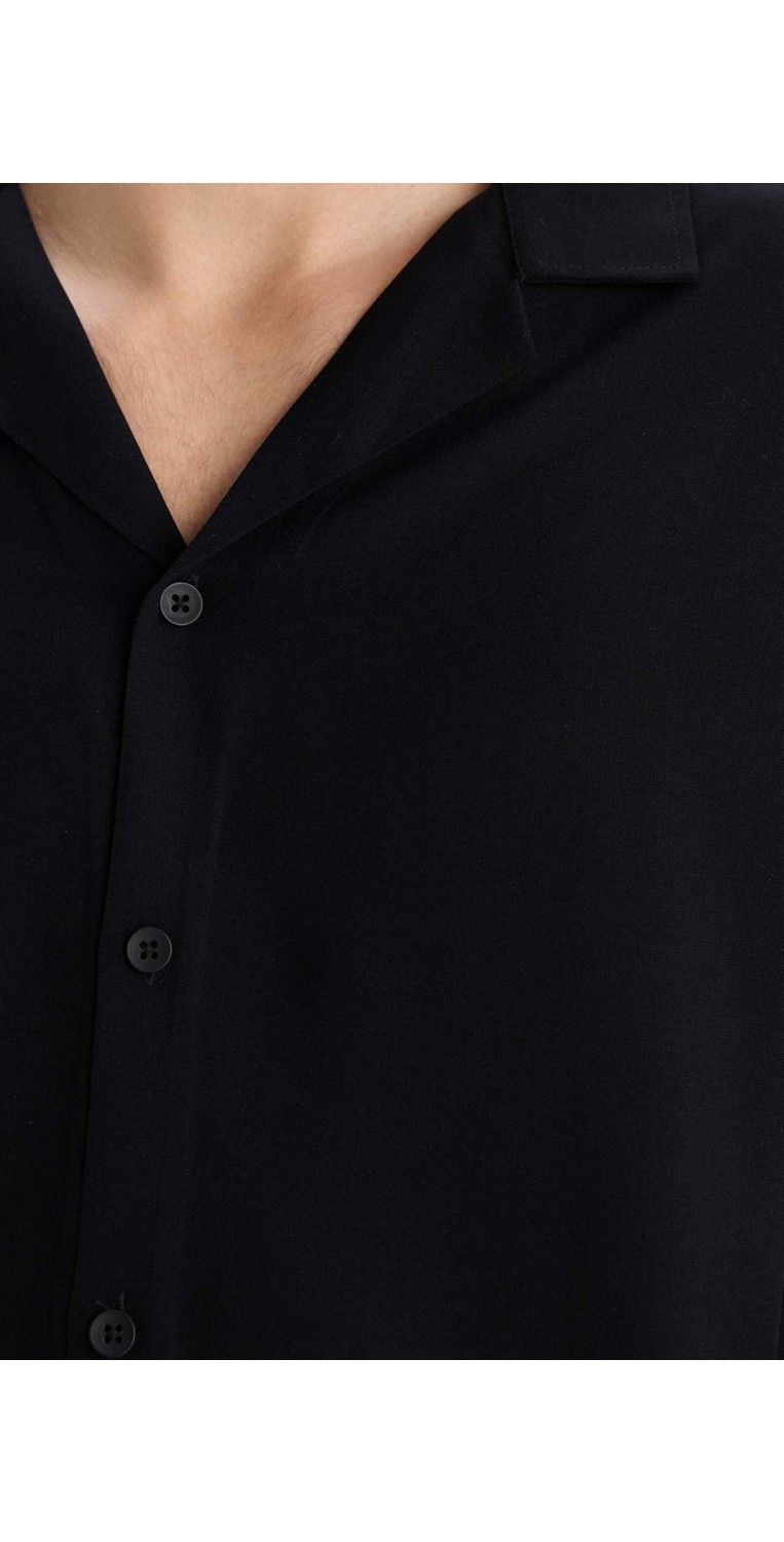 DeFacto Regular Fit Apaş Yaka Yazlık Kısa Kollu Gömlek E2533AX25SM görsel 5
